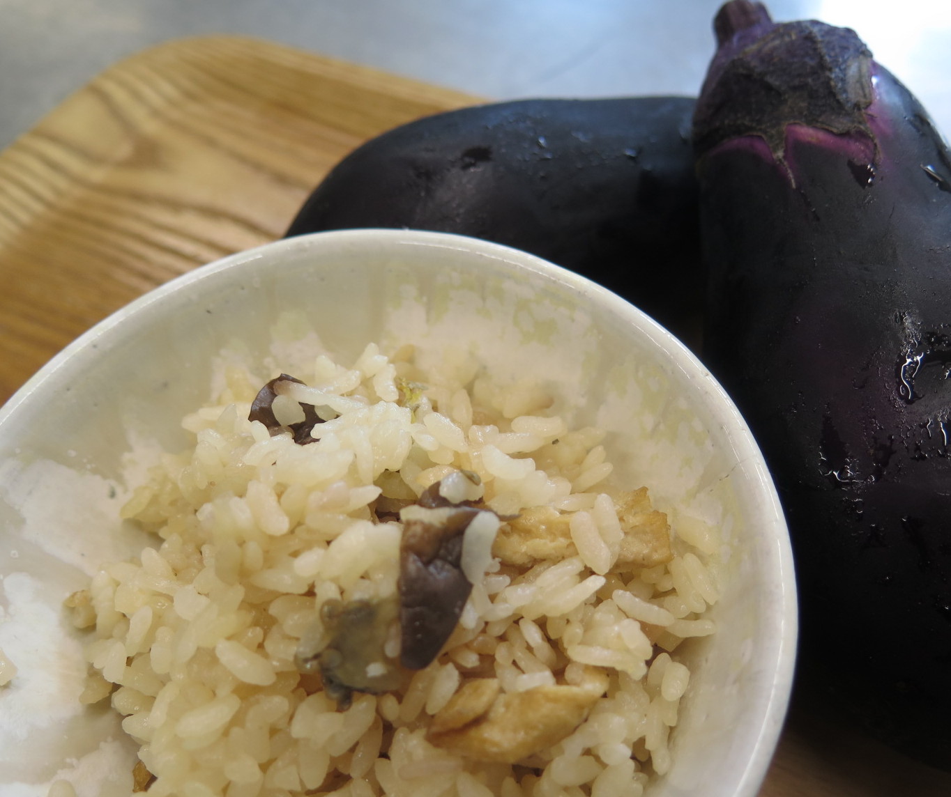 お茄子とお揚げの炊き込みごはん